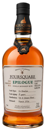 Foursquare "Epilogue" 19 Year Barbados Rum age in Ex-Bourbon Casks